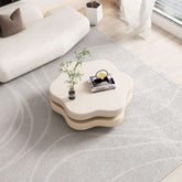Modern cloud coffee table with rotating shelf, perfect for stylish living room decor
